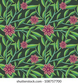 Seamless decorative flowering branches