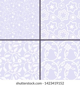 Seamless decorative flowers vector pattern