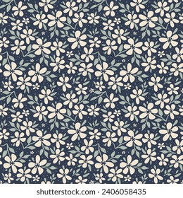 Seamless decorative flowers vector pattern