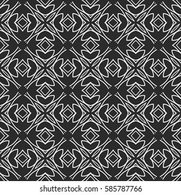 Seamless decorative geometric floral pattern. vector illustration. grey, white color