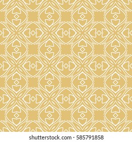 Seamless decorative geometric floral pattern. vector illustration. beige color