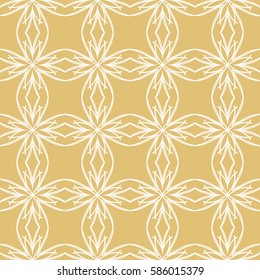 Seamless decorative geometric floral pattern. vector illustration. beige color
