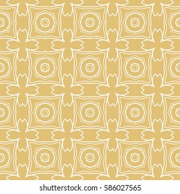 Seamless decorative geometric floral pattern. vector illustration. beige color
