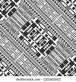 Seamless decorative geometric pattern. Black and white. Abstract background. Vector illustration