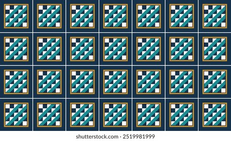 Seamless decorative geometric pattern of colorful squares and triangles. Perfect for printing, design backgrounds, wallpaper and tiles, gift wrapping
