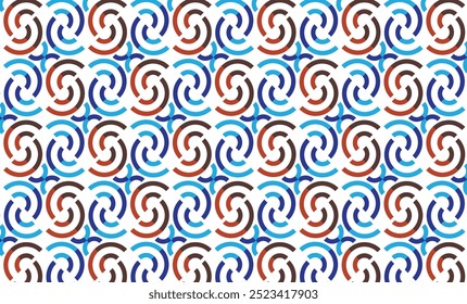 Seamless decorative geometric pattern colorful spiral shapes. Perfect for printing, design and textiles