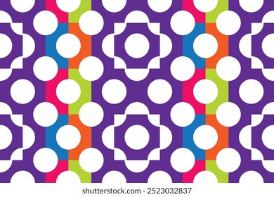 Seamless decorative geometric pattern combination of colorful shapes. Perfect for printing, design backgrounds, wallpaper and tiles, gift wrapping