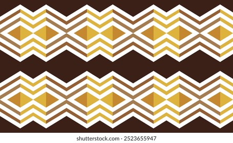 Seamless decorative geometric pattern combination of zig zag lines and diamond shapes with elegant colors. Perfect for printing, design and textiles