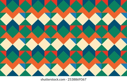 Seamless decorative geometric pattern combination of colorful shapes.
Perfect for printing, design backgrounds, wallpaper and tiles, gift wrapping