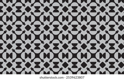 Seamless decorative geometric pattern combination of black and white. Perfect for printing, design backgrounds, wallpaper and tiles, gift wrapping