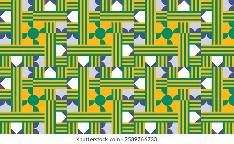 Seamless decorative geometric pattern combination of colorful shapes. Perfect for printing, design backgrounds, wallpaper and tiles, gift wrapping