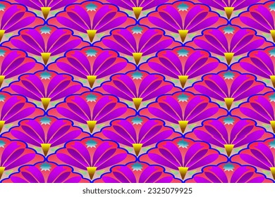 Seamless decorative geometric pattern. Endless background. Print for wrapping, background, wallpaper and vector illustration