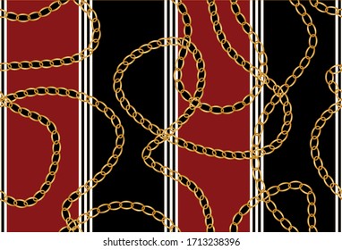 Seamless decorative golden chain pattern for fashion prints.EPS10 Illustration.