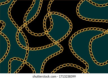 Seamless decorative golden chain pattern for fashion prints.EPS10 Illustration.