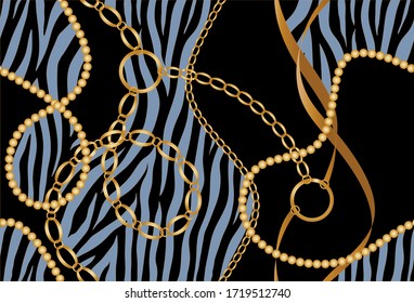 Seamless decorative golden chain pattern for fashion prints.EPS10 Illustration.