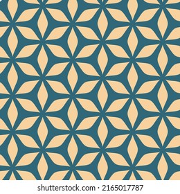 Seamless decorative golden pattern on an emerald background, floral ornament in Japanese style. Modern linear art illustrations for wallpapers, flyers, covers, banners, backgrounds
