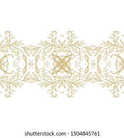 Seamless decorative golden  vector border ornament