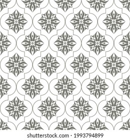 Seamless decorative graphic background. Black and white colors endless vector pattern.