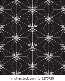 Seamless decorative graphic pattern in black and white
