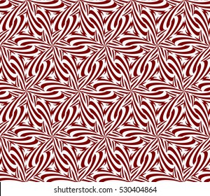 Seamless decorative illusion floral pattern. vector illustration. silver on red