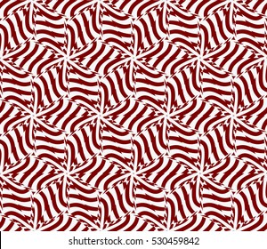 Seamless decorative illusion floral pattern. vector illustration. silver on red