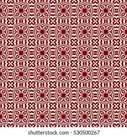 Seamless decorative illusion floral pattern. vector illustration. silver on red