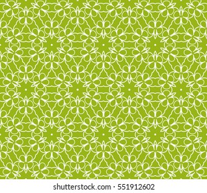 Seamless decorative illusion floral pattern. vector illustration. green color