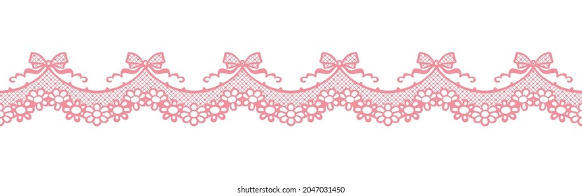 Seamless decorative lace border. Vector illustration.