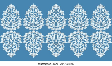 Seamless decorative lace border. Vector illustration.