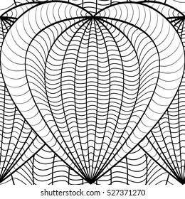 Seamless Decorative Love Heart. Vector illustration. Coloring book for adult and older children.