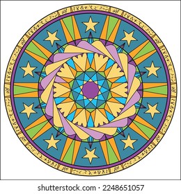 Seamless decorative mandala ornament in ethnic oriental style. Circular pattern in form of mandala for Henna, Mehendi, tattoo, decoration and printing