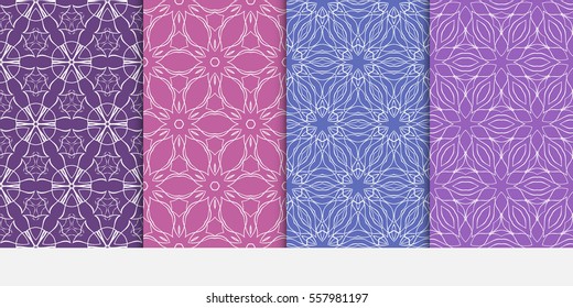 Seamless Decorative Modern Geometric Patterns set. Vector illustration. Texture for design wallpaper, pattern fills, web page, banner, flyer.