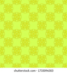 patrón monocromo decorativo impecable. hermoso adorno amarillo. delicado fondo verde claro.