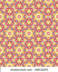 Seamless decorative mosaic kaleidoscopic background