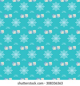 Seamless decorative New Year background with monkeys and snowflakes