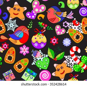 Seamless decorative new year pattern