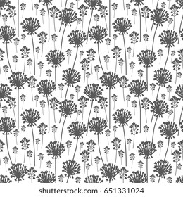 Seamless decorative onion flowers pattern