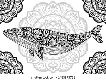 Download Mandala Whale High Res Stock Images Shutterstock