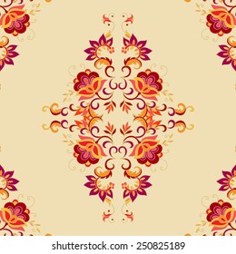 Seamless decorative ornamental composition