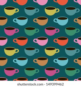 Seamless decorative ornamental cups pattern
