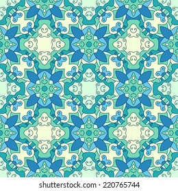 Mexican Tiles Pattern Vector Blue White Stock Vector (Royalty Free ...