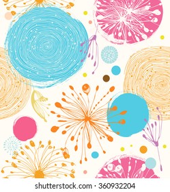 Seamless decorative pattern with abstract details. Cute vector background