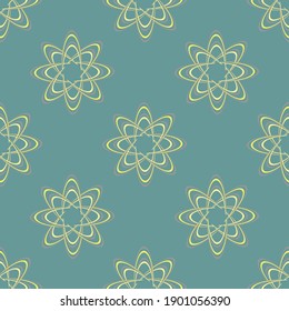 Seamless decorative pattern with abstract floral shapes.