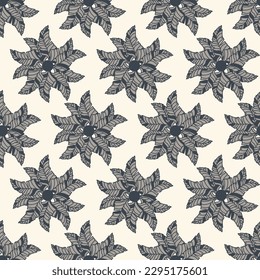 Seamless decorative pattern with abstract flowers. Print for textile, wallpaper, covers, surface. For fashion fabric.