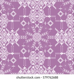 Seamless decorative pattern. American indian, African motifs. Background with  tribal ethnic vintage ornament. Hand drawn illustration for textile, greeting card, book cover, phone case print