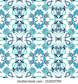 Seamless decorative pattern, azulejo style
