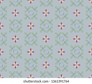 Seamless decorative pattern with cloves and stylised flowers