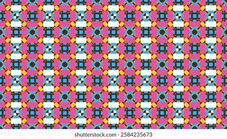 Seamless decorative pattern combination of colorful shapes. Perfect for printing, backgrounds, designs, wallpaper and tiles.