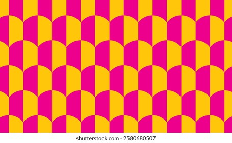 Seamless decorative pattern combination of oval shapes combination of magenta and orange. Perfect for printing, design backgrounds, wallpaper and tiles.