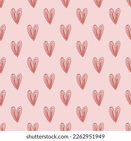 Patrón decorativo sin brillo con corazones bonitos. Fondo moderno para diseño de superficie, web, papel de libro de recortes. 